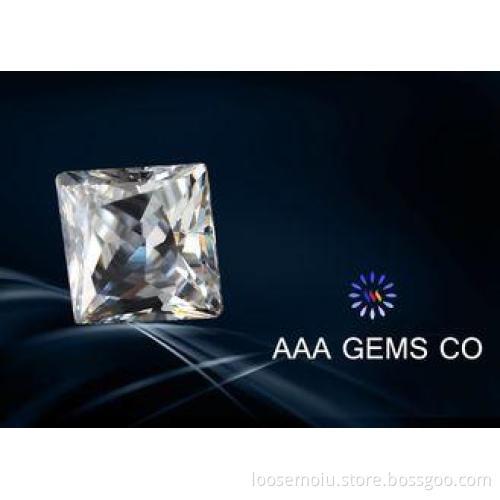 White Princess Square Loose Moissanite 4mm Forever Brillian